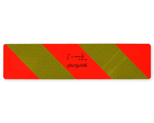 rechteckiges Heckmarkierung ECE70.01 schraffiert rot-fluoreszierender Folie und gelber Reflexfolie