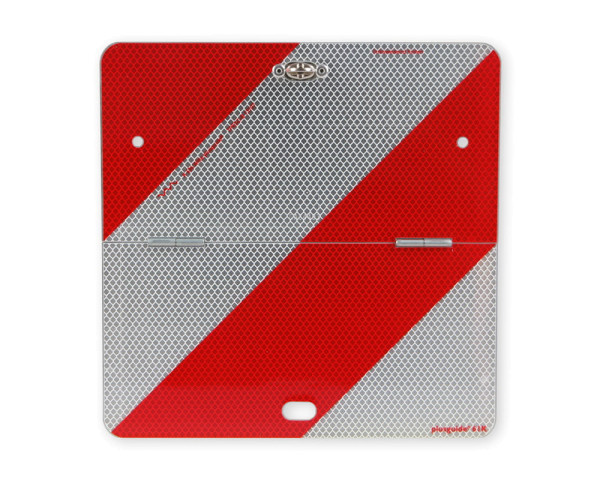 Quadratische Parkwarntafel rot/weiß schraffiert klappbar