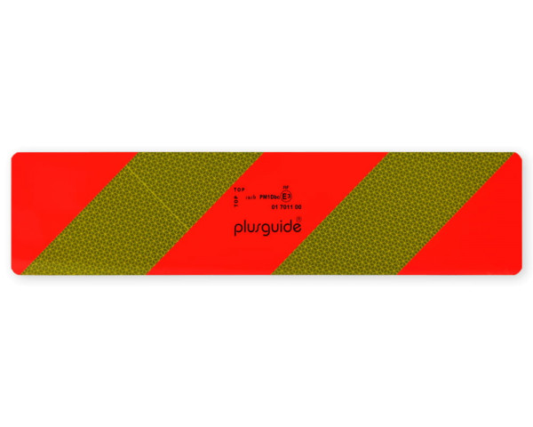 rechteckiges Heckmarkierung ECE70.01 schraffiert rot-fluoreszierender Folie und gelber Reflexfolie