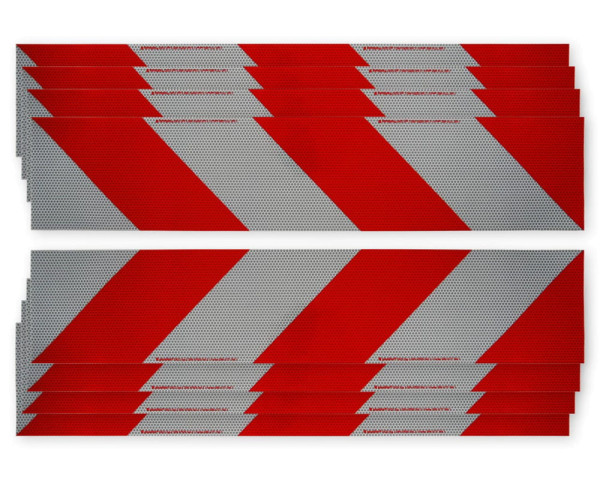 Containerwarnmarkierung rot/weiß 8 Streifen