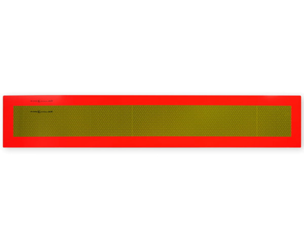 rechteckige Heckmarkierung ECE70.01 rot-fluoreszierender Rand innen gelbe Reflexfolie